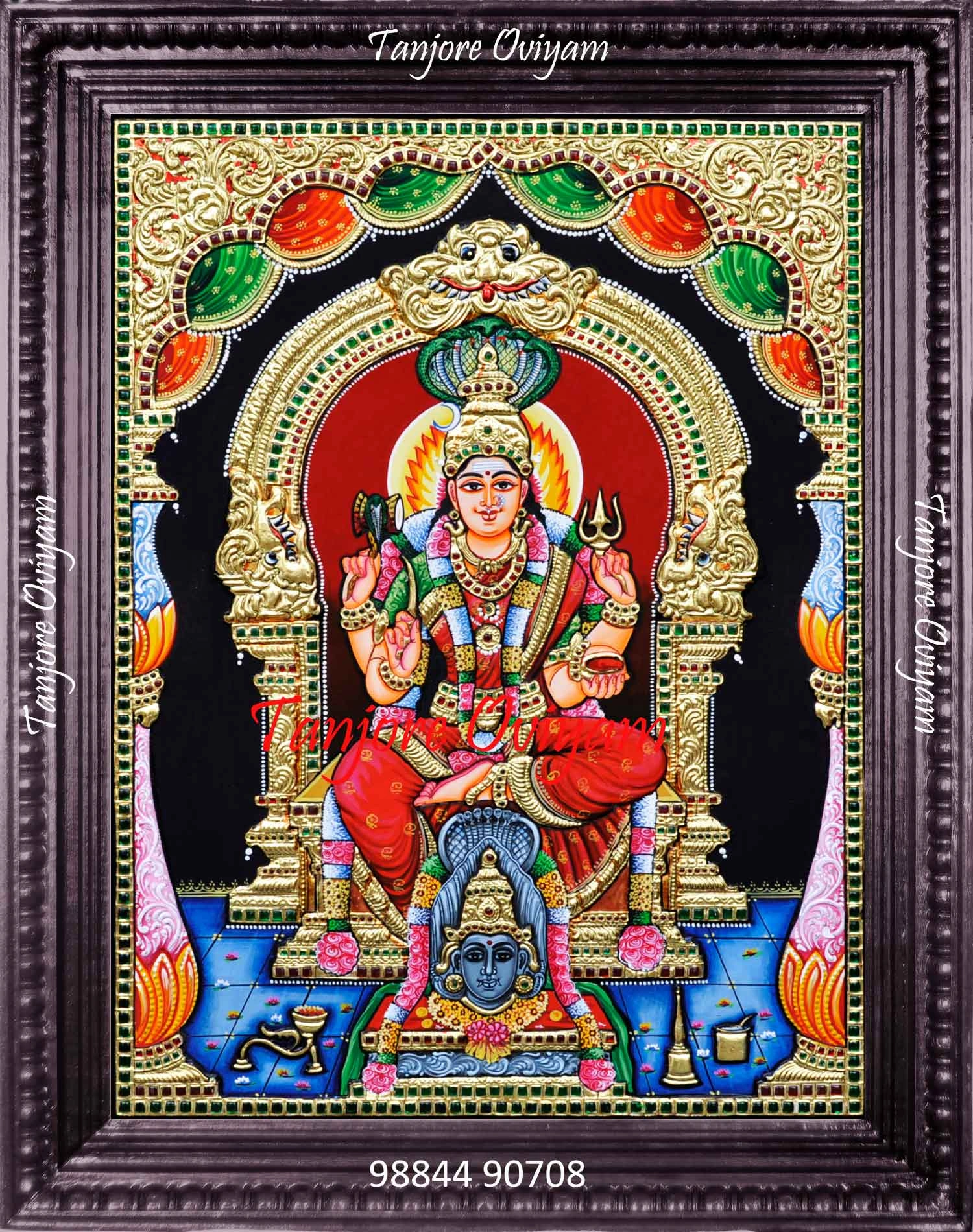 Karumariamman Tanjore Painting – Handcrafted Divine Art